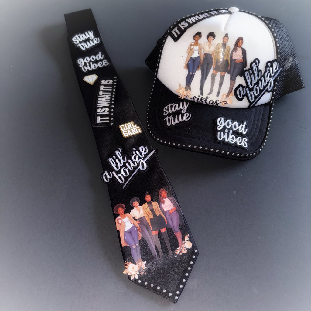 Classic basketball cap and tie