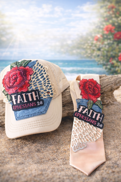 Faith Rose Hat & Tie Set