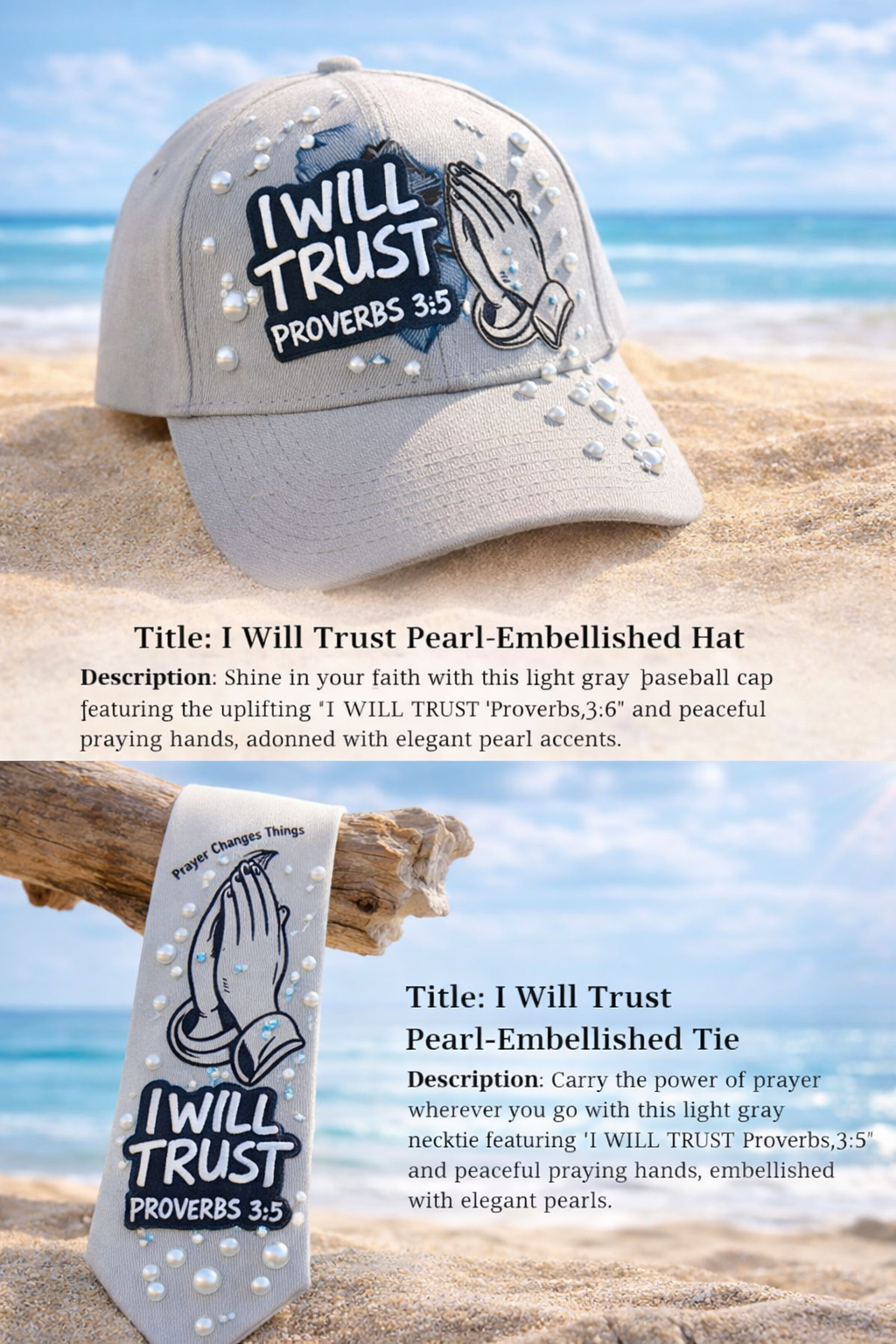 I Will Trust the Lord Hat & Tie Set – Proverbs 3:5 Faith Collection